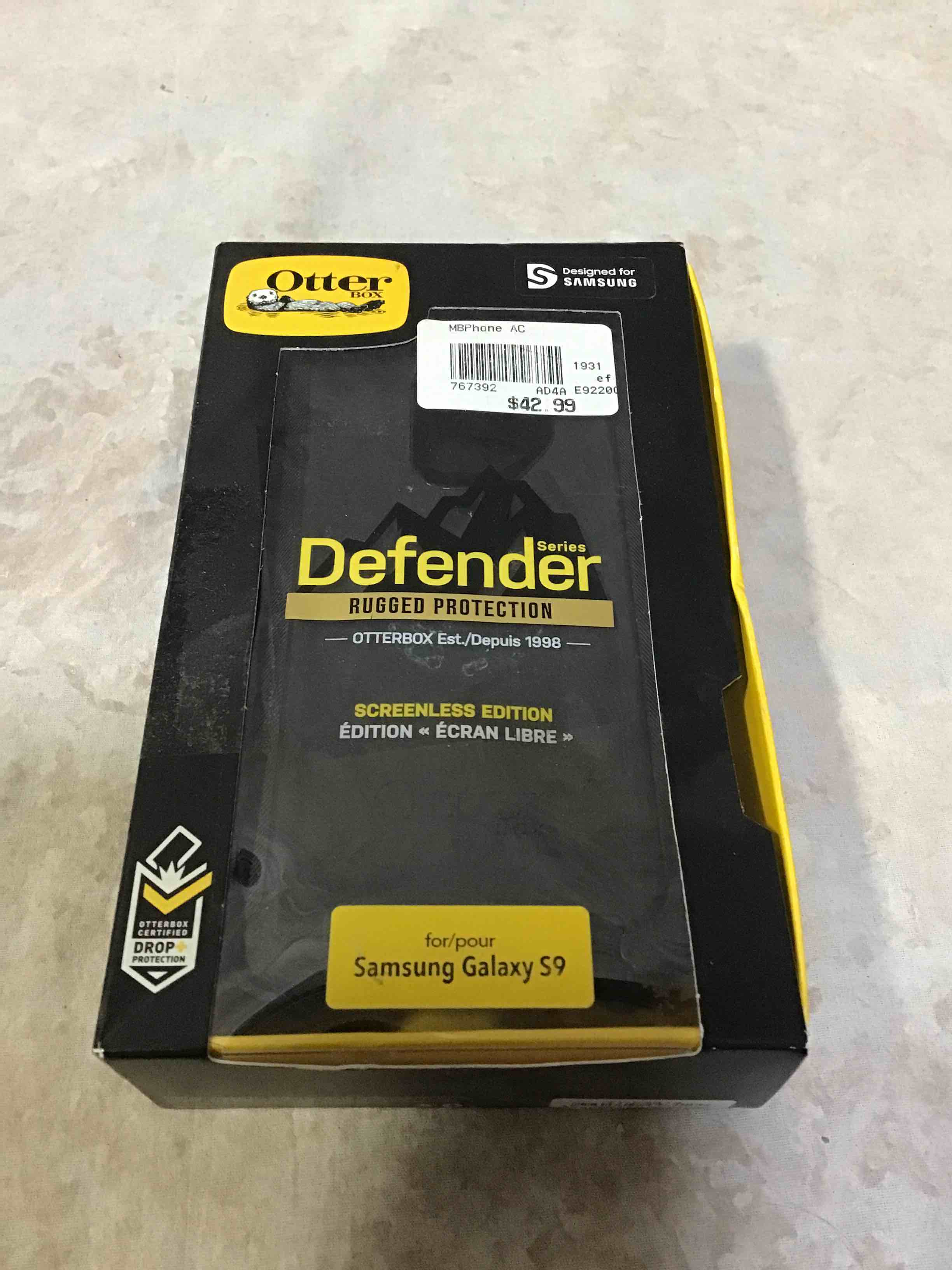 OTTERBOX DEFENDER SERIES Case for Samsung Galaxy S9 - Retail Packaging - BLACK