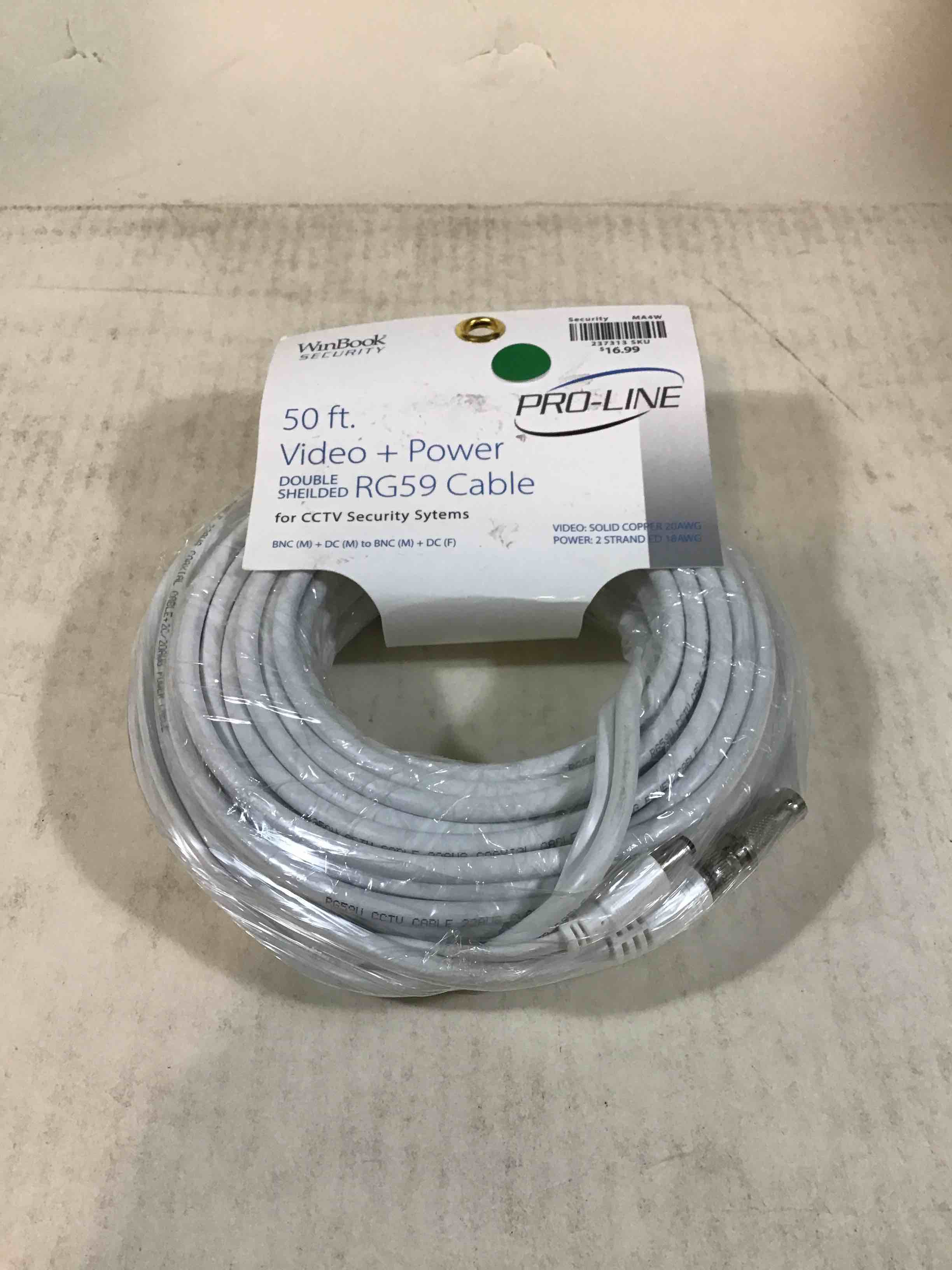 WinBook Security 50’ Video + Power Cable