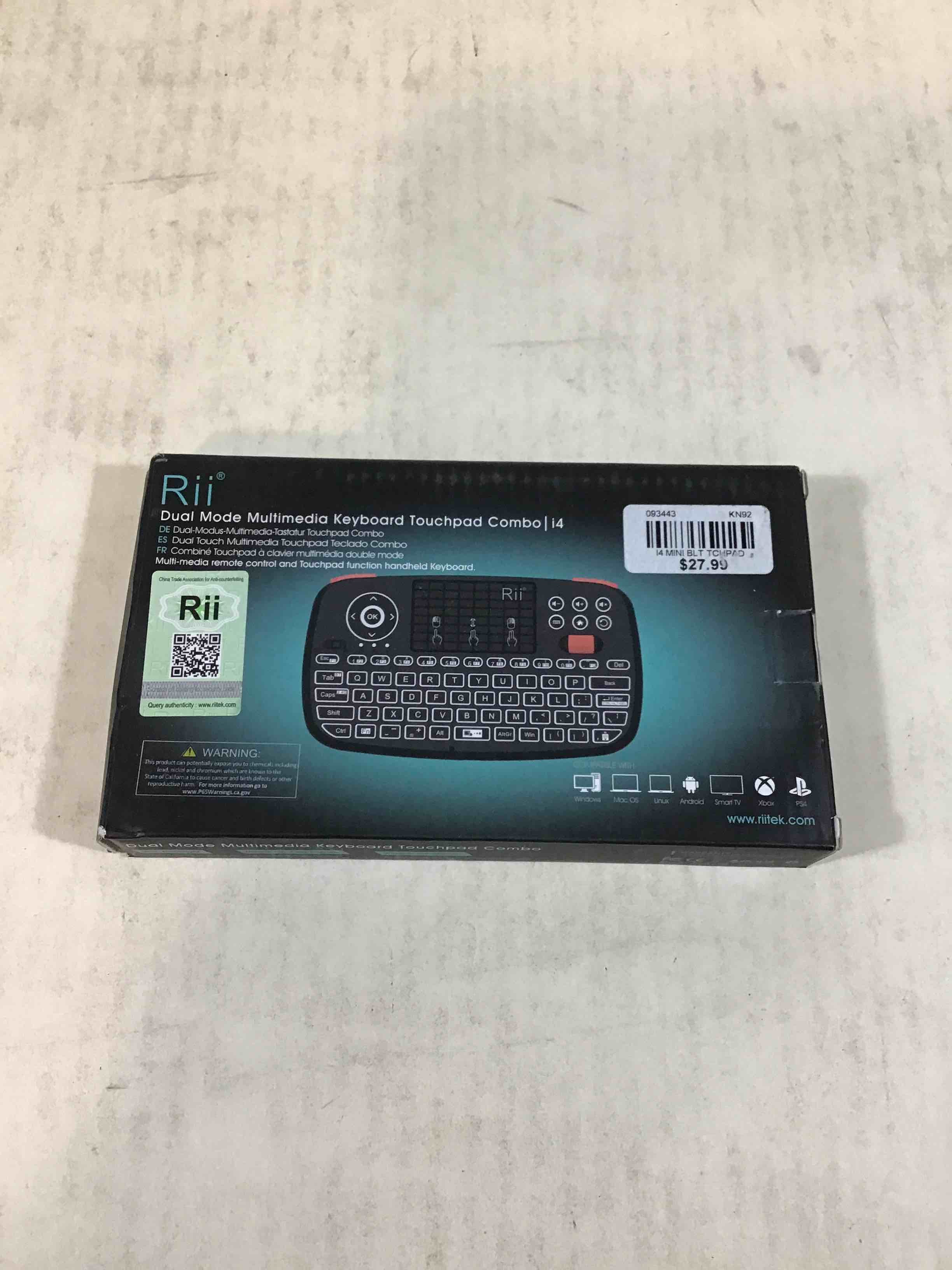 Rii Dual Mode, Multimedia Keyboard, Touchpad Combo i4