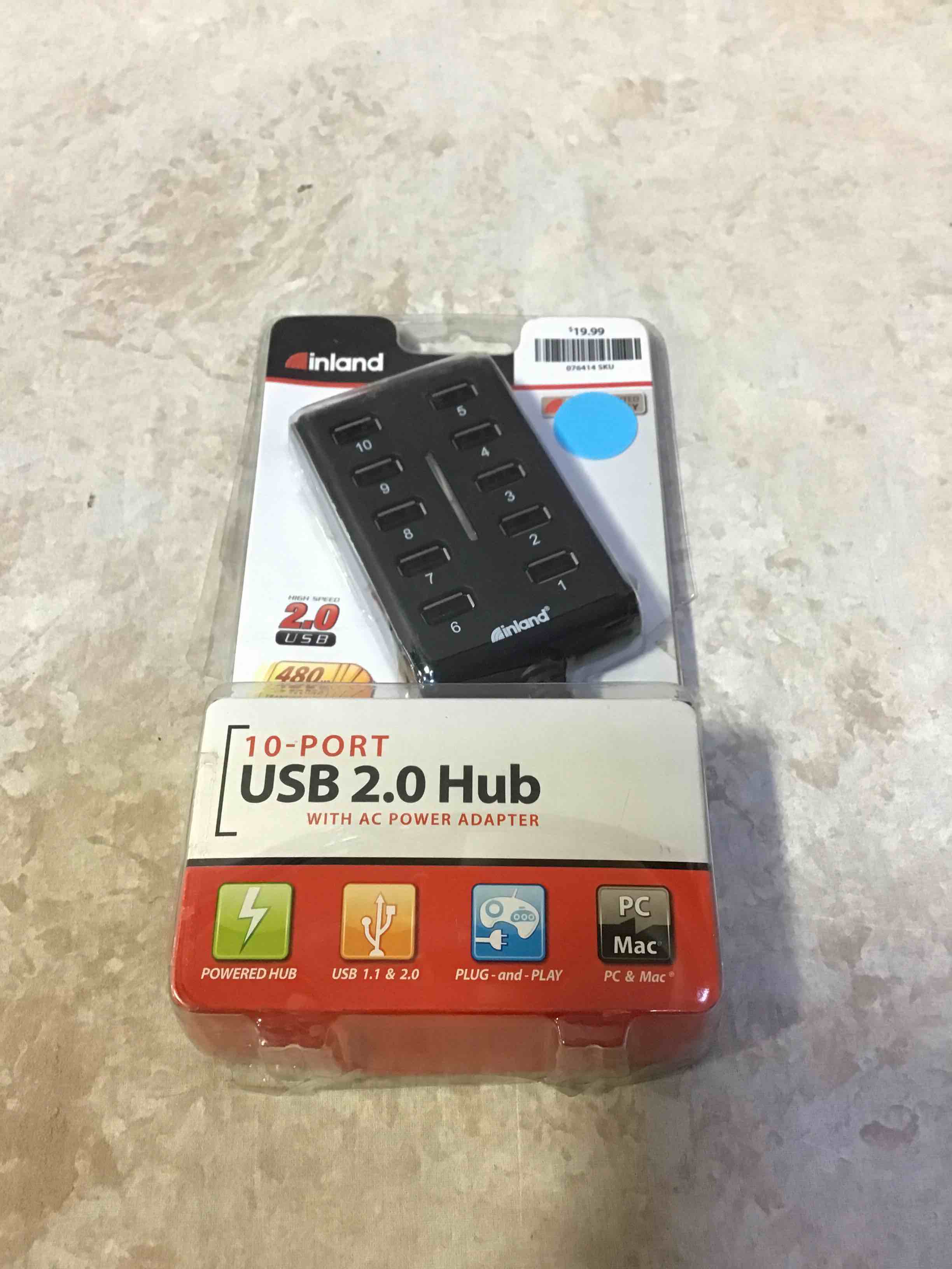 inland 10-Port USB 2.0 Hub