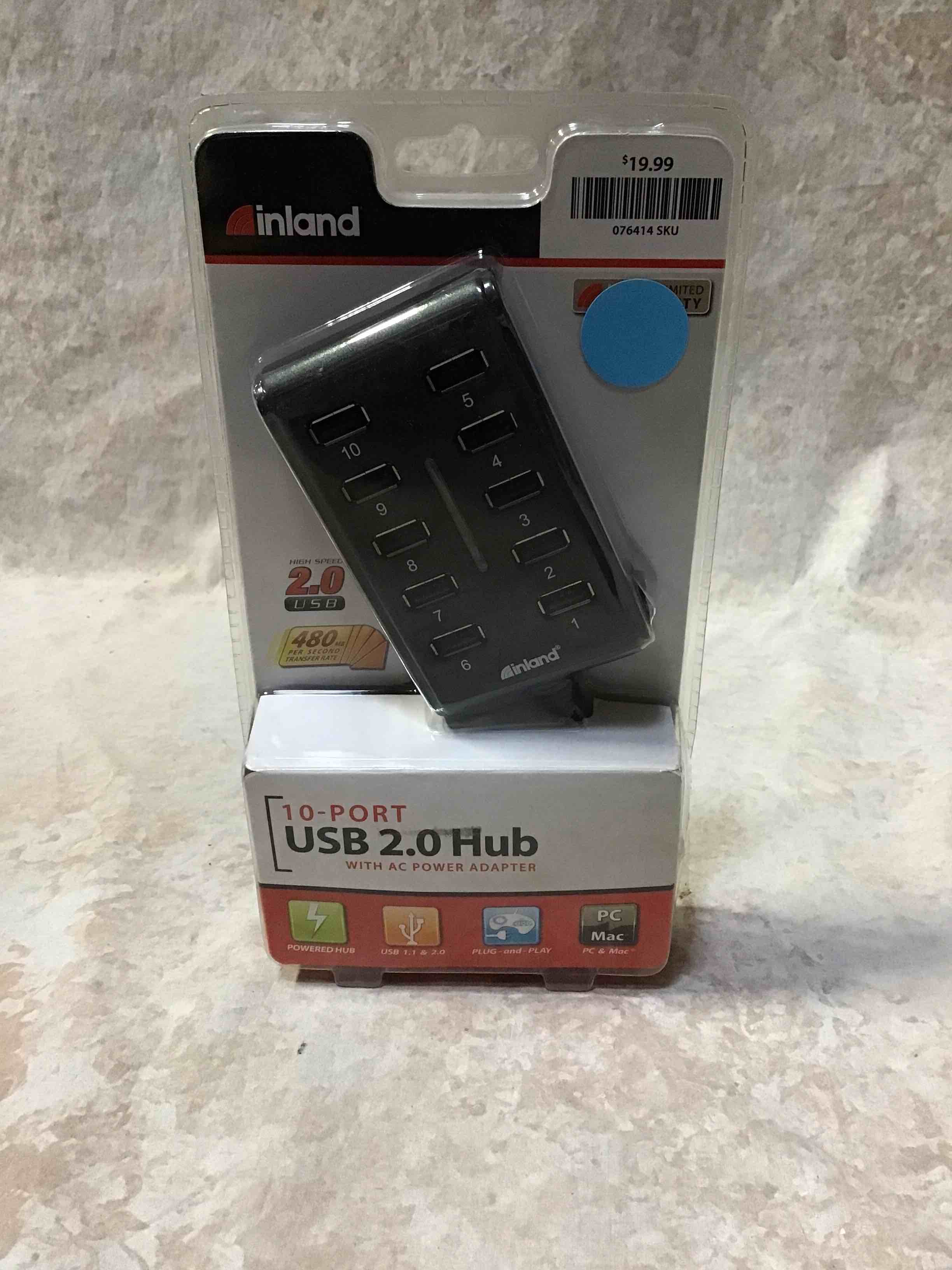 inland 10-Port USB 2.0 Hub
