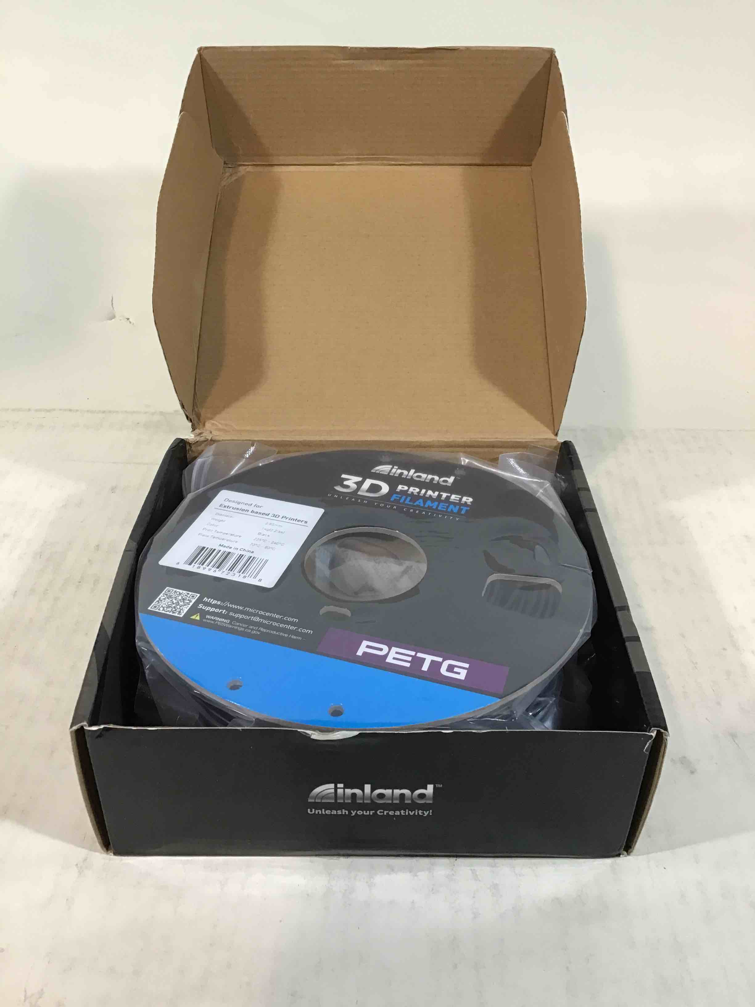 inland 2.85mm PETG 3D Printing Filament - Black