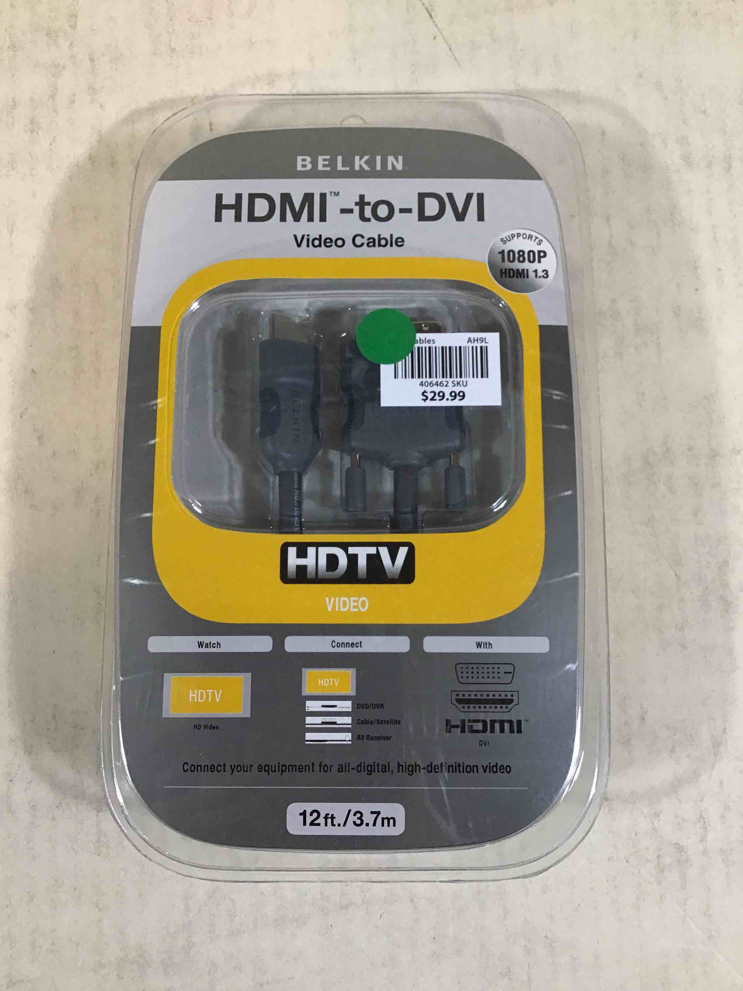 Belkin 12ft HDMI Interface to DVI Video Cable