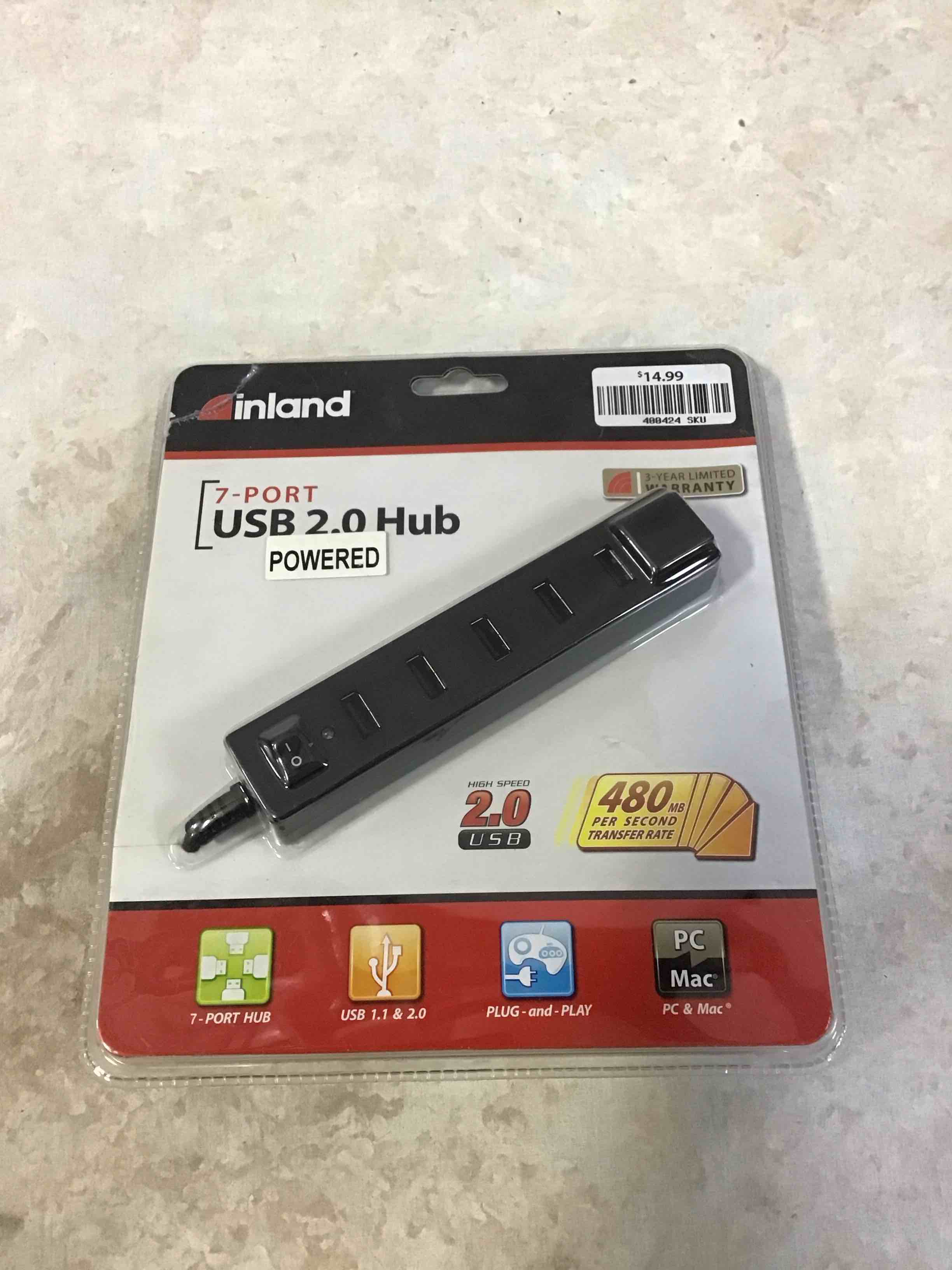 inland 7-Port USB 2.0 Hub
