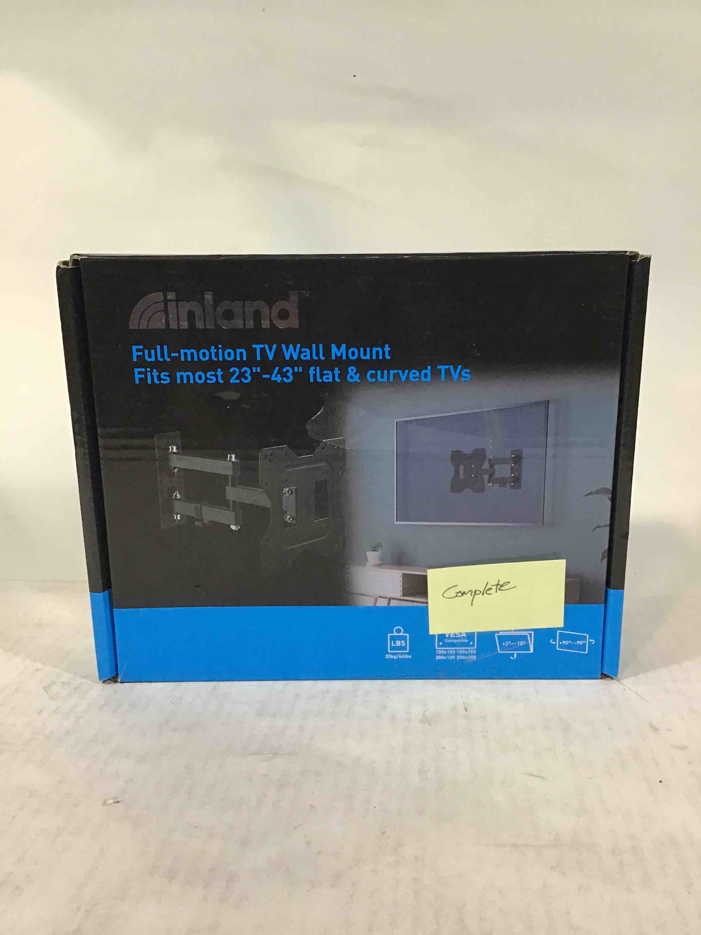 inland Full Motion TV Wall Mount 23”-43” flat and curved tvs