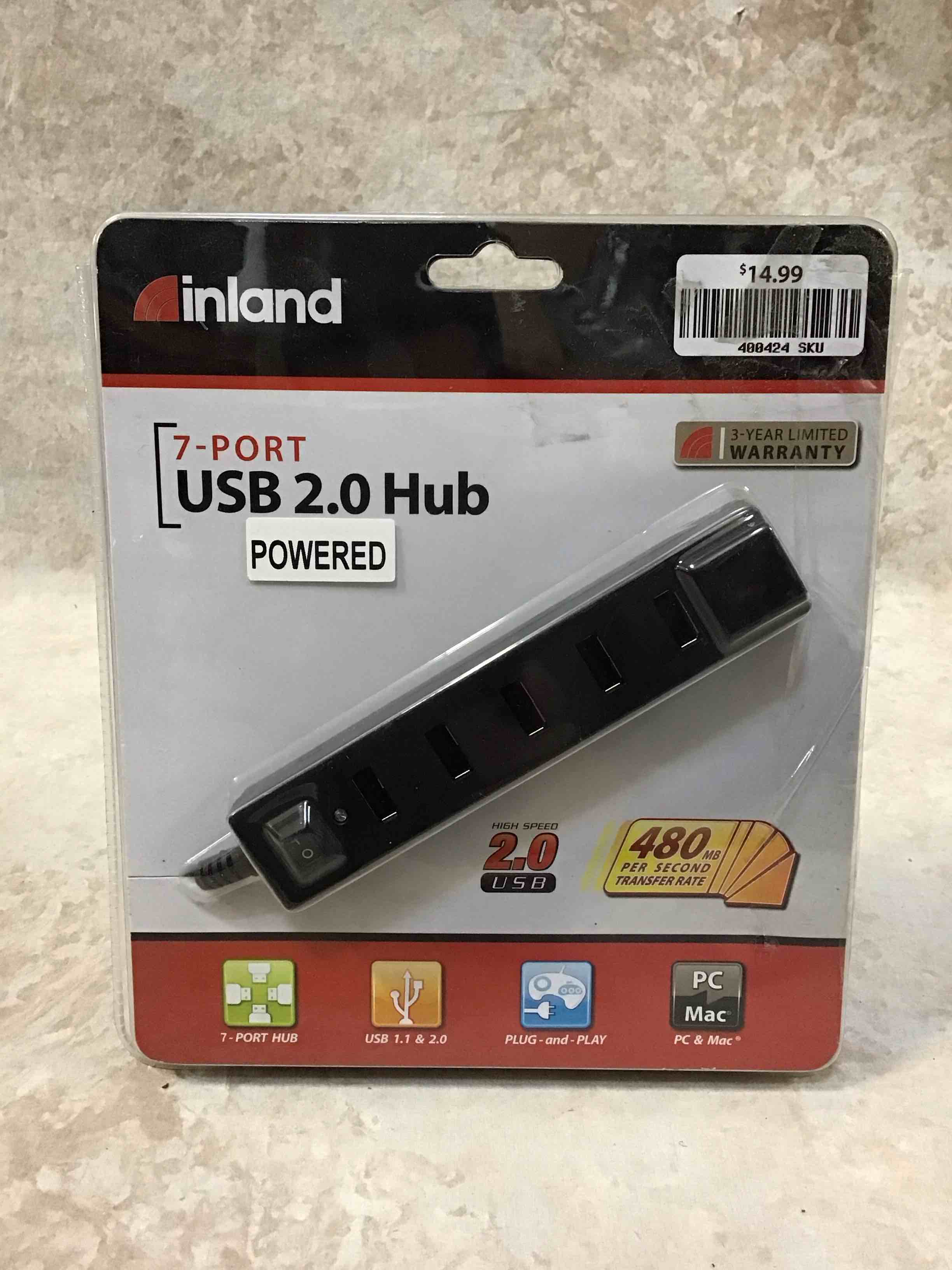 inland 7-port USB 2.0 HUB 