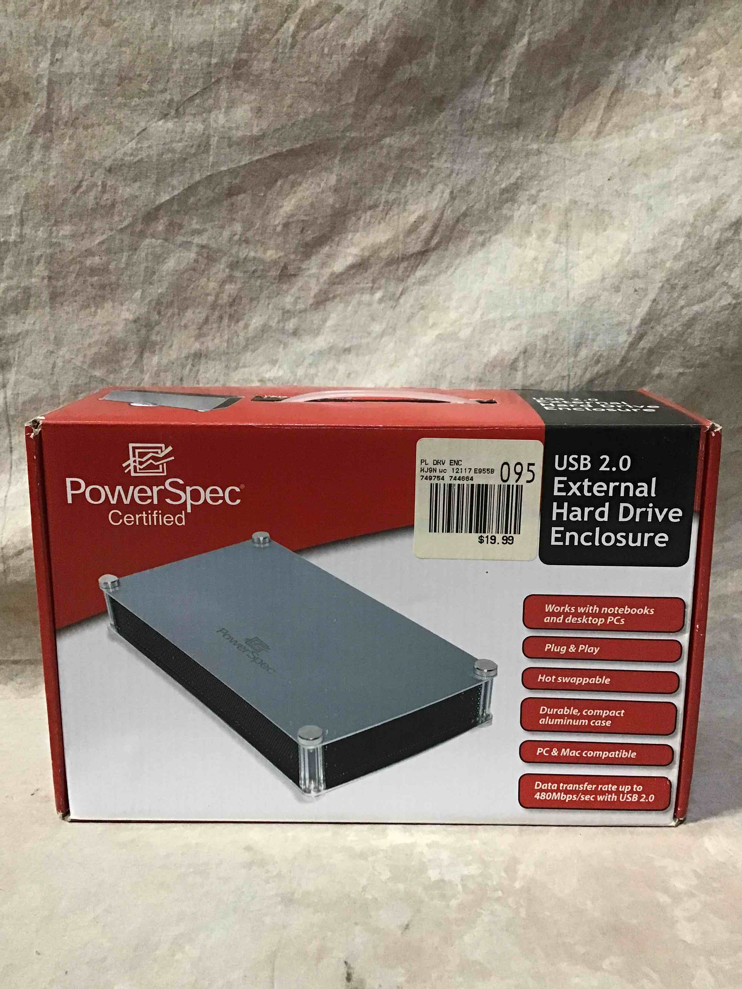 PowerSpec Certified USB 2.0 External Hard Drive Enclosure 