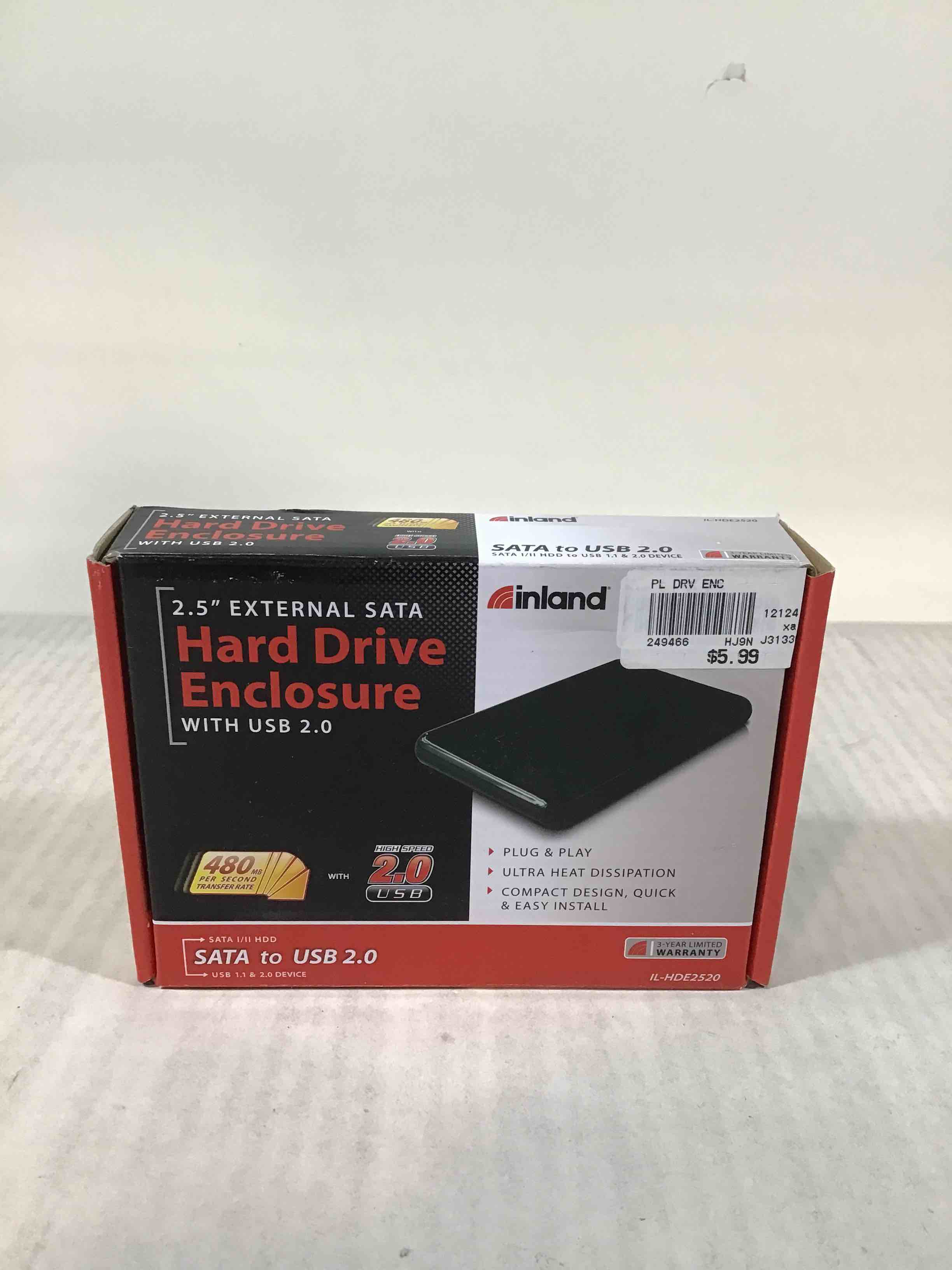 Inland 2.5” Hard Drive Enclosure 