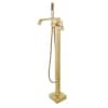 1-Handle Freestanding Tub Faucet with Handheld Shower in Brushed Brass (FF008BB), Pick up item in the cage.
