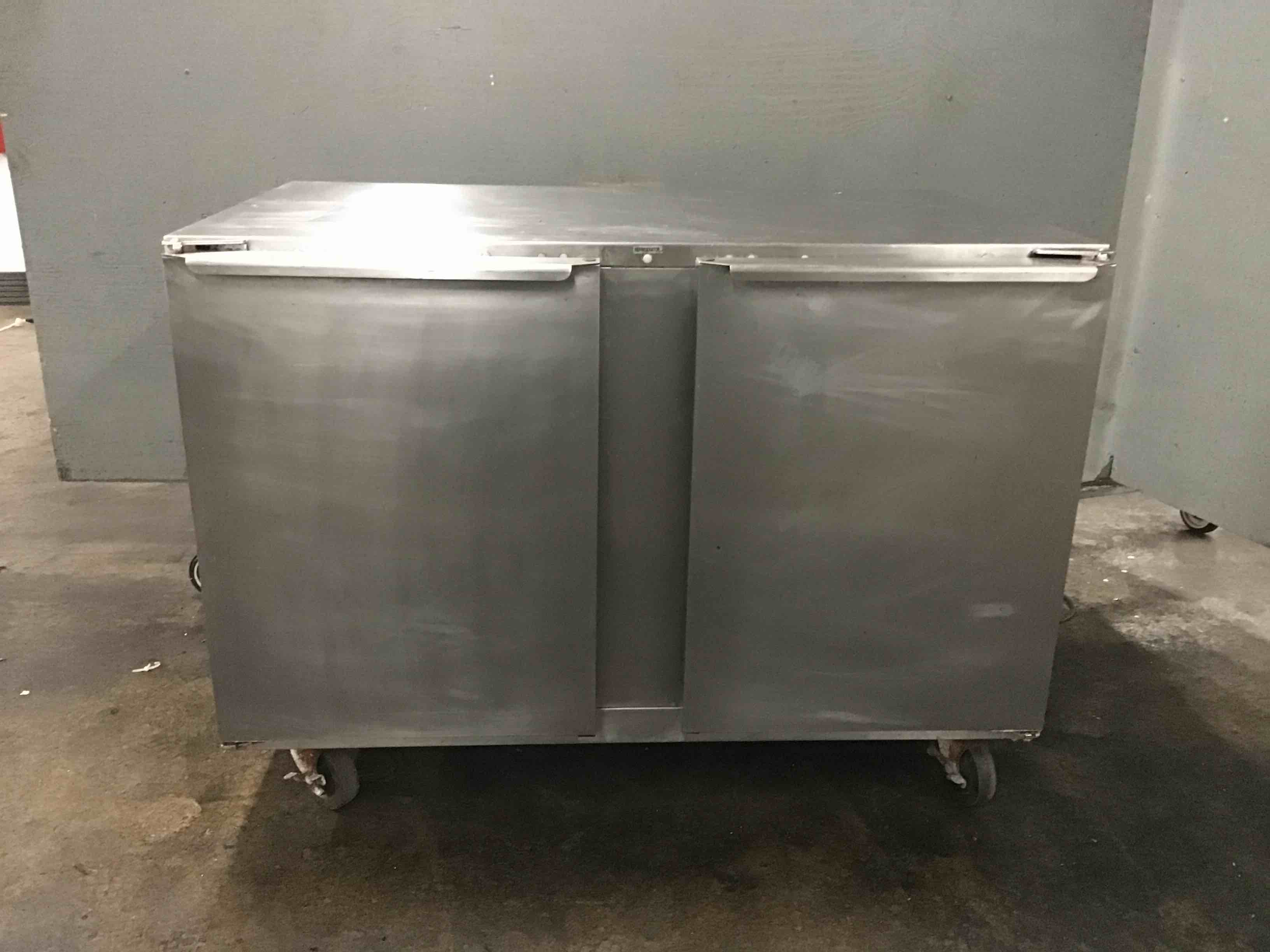 Hobart Stainless Steel 48 Inch Work Top 2 Door Refrigerator On Casters 