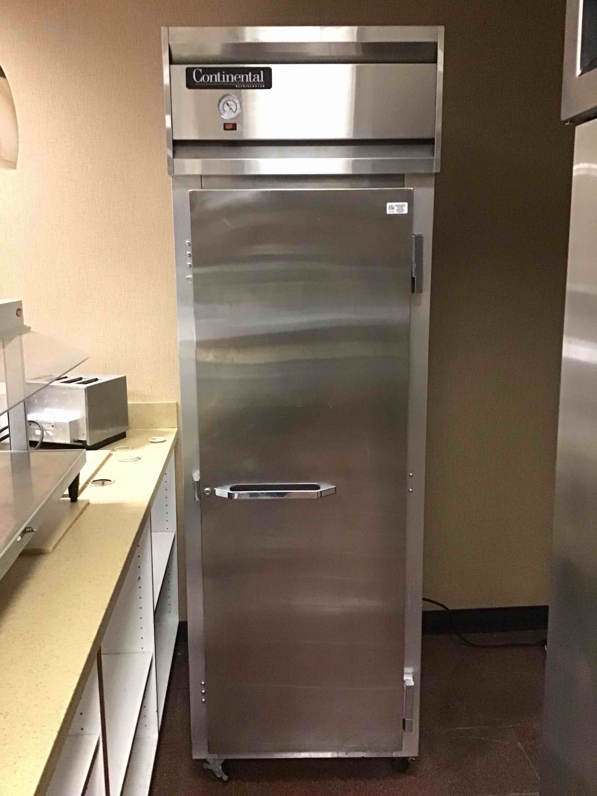 Continental Stainless Steel Reach In Refrigerator On Casters 