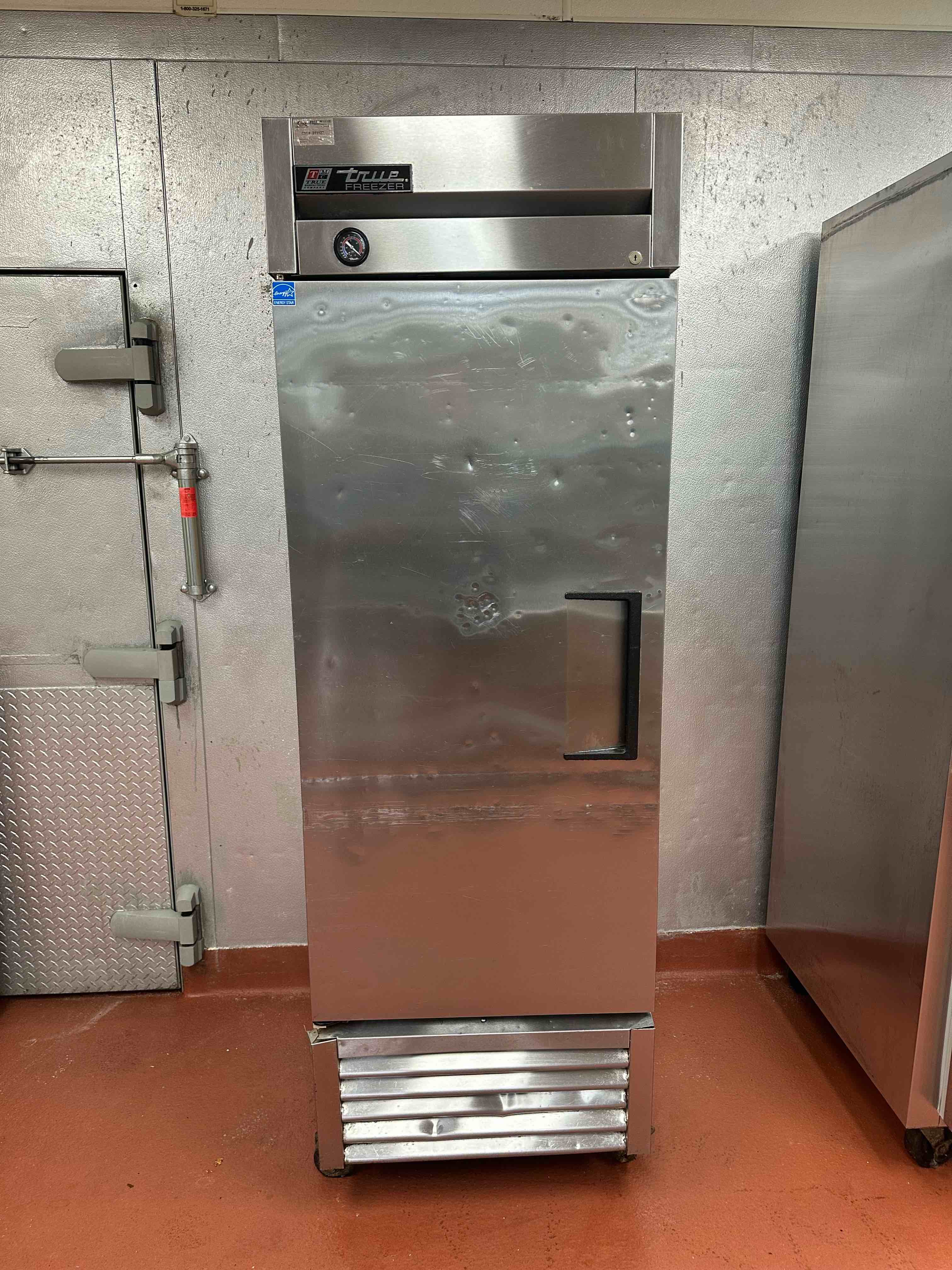 True Stainless Steel Single Door Reach In Freezer On Casters