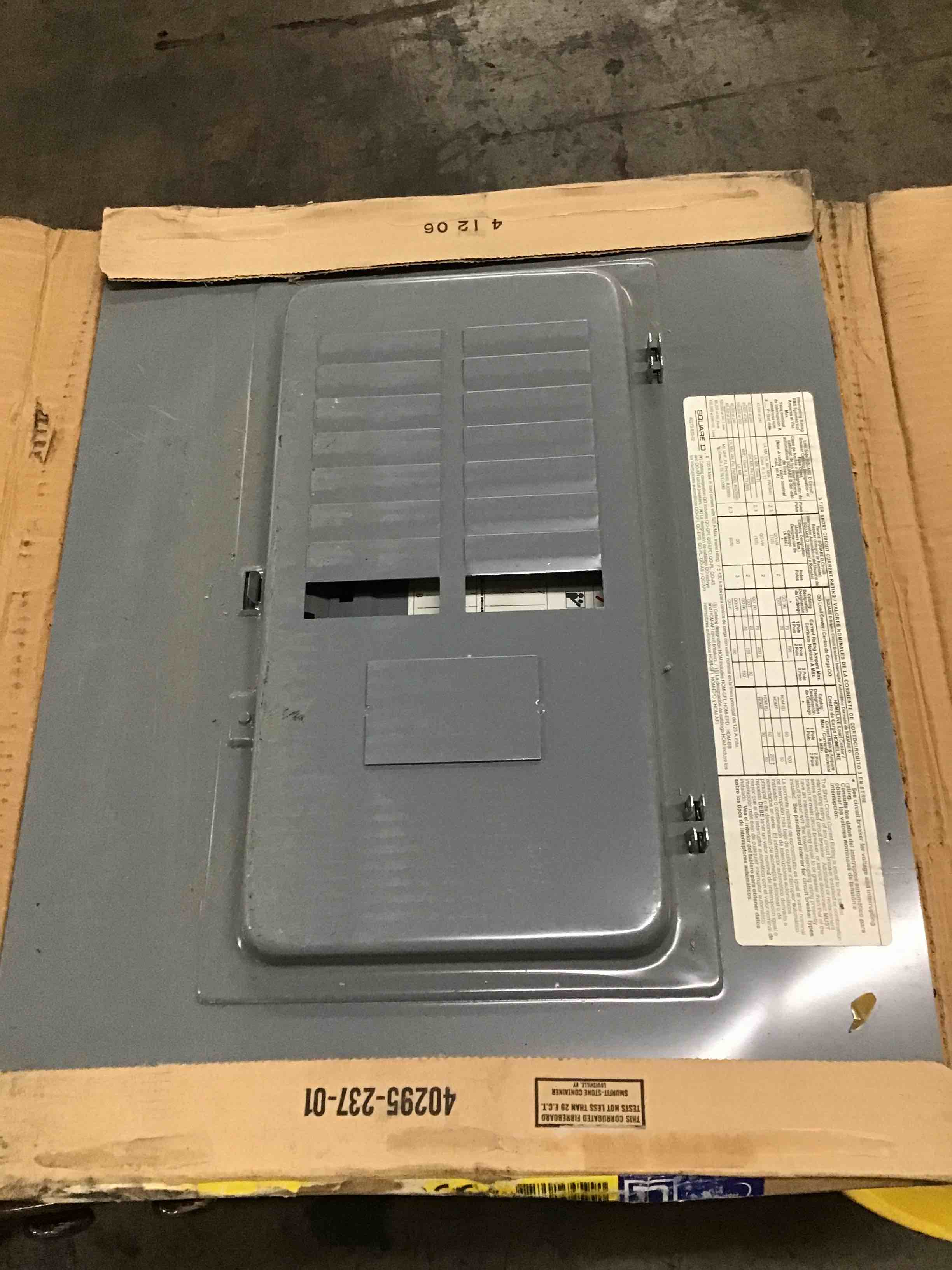 Square D Load Center Cover