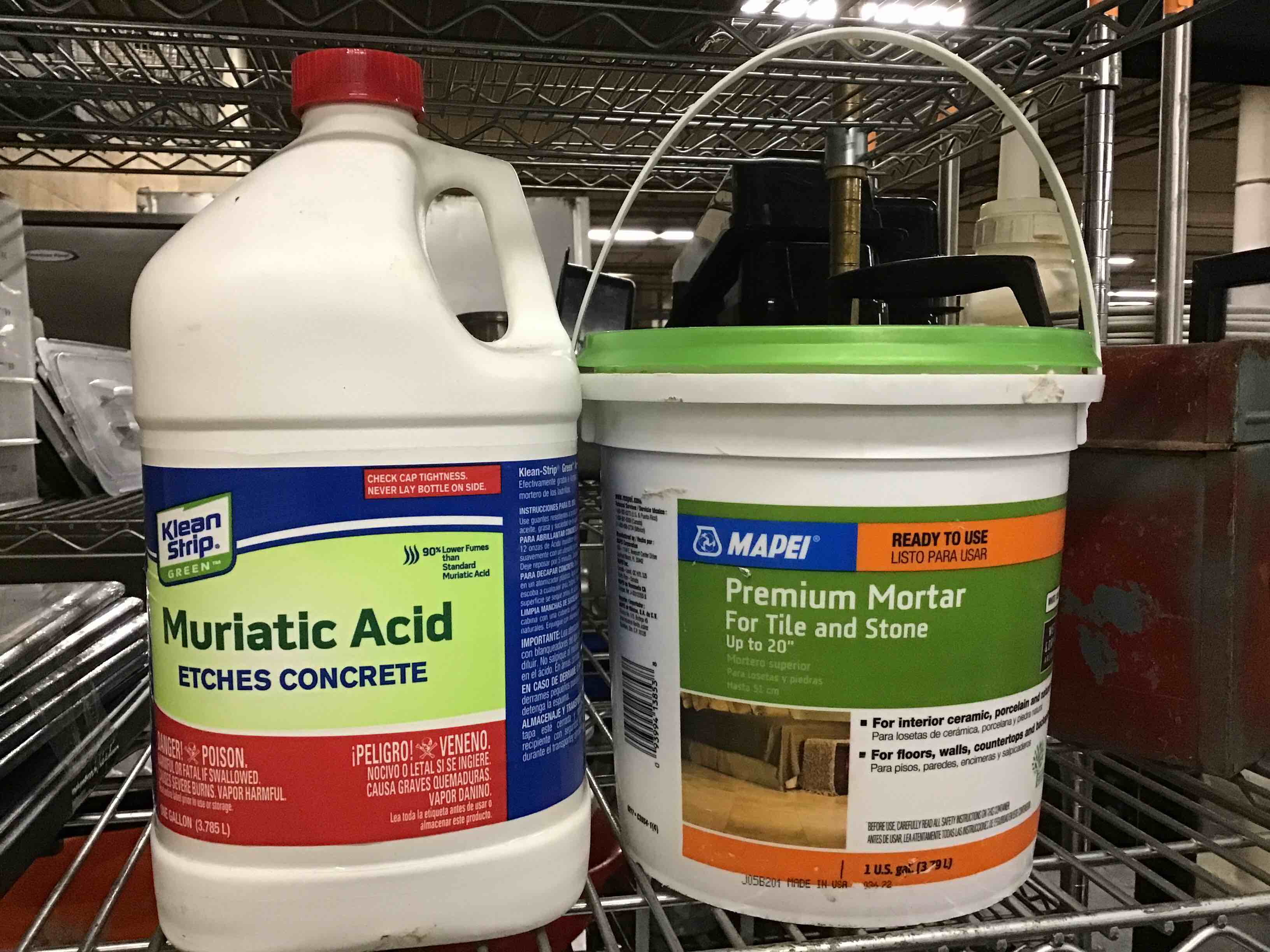 1 Gallon Of Muriatic Acid And 1 Gallon Of Premium Mortar