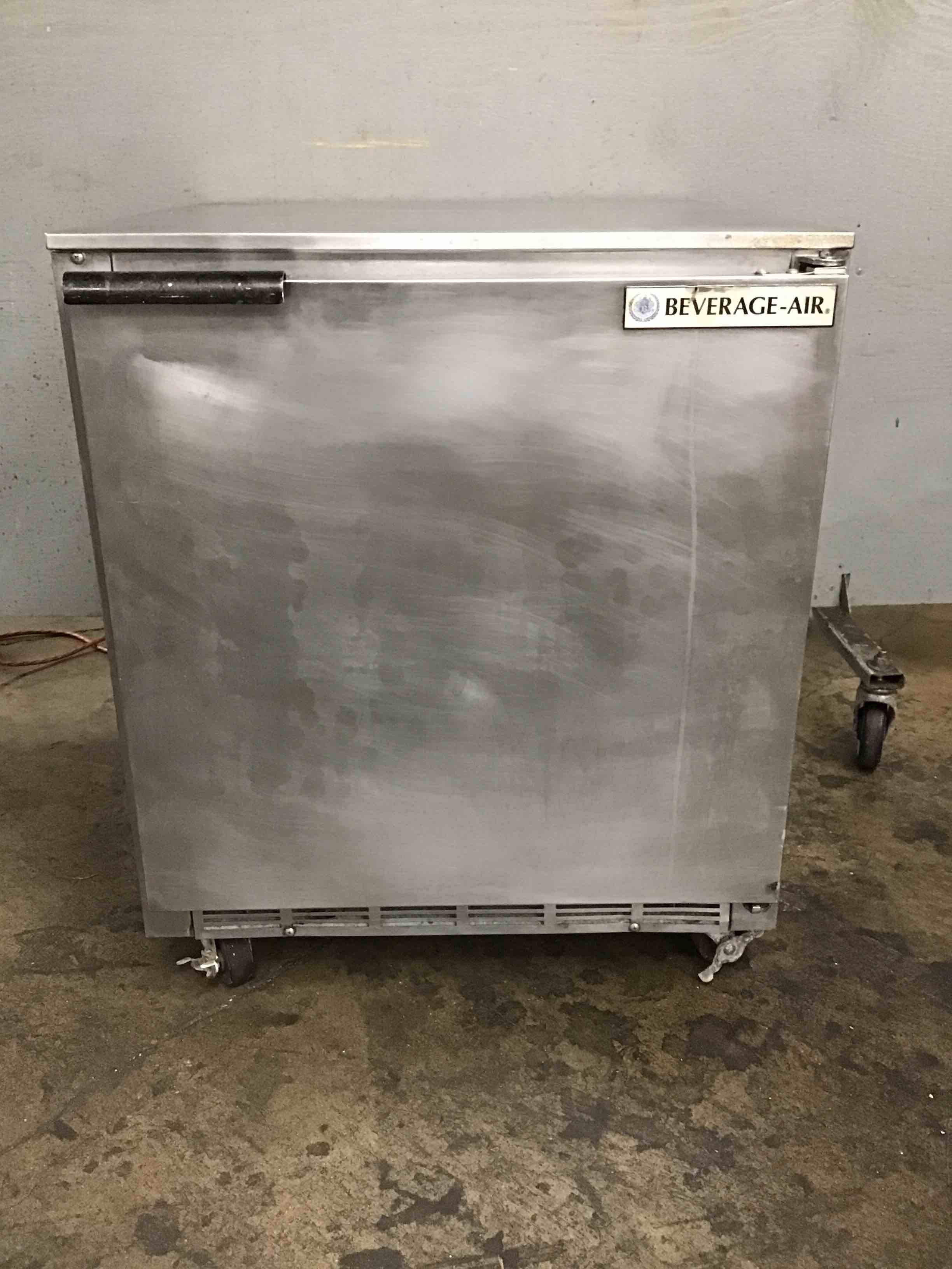 Beverage-Air 27 Inch Stainless Steel Single Door Under Counter Refrigerator On Casters 