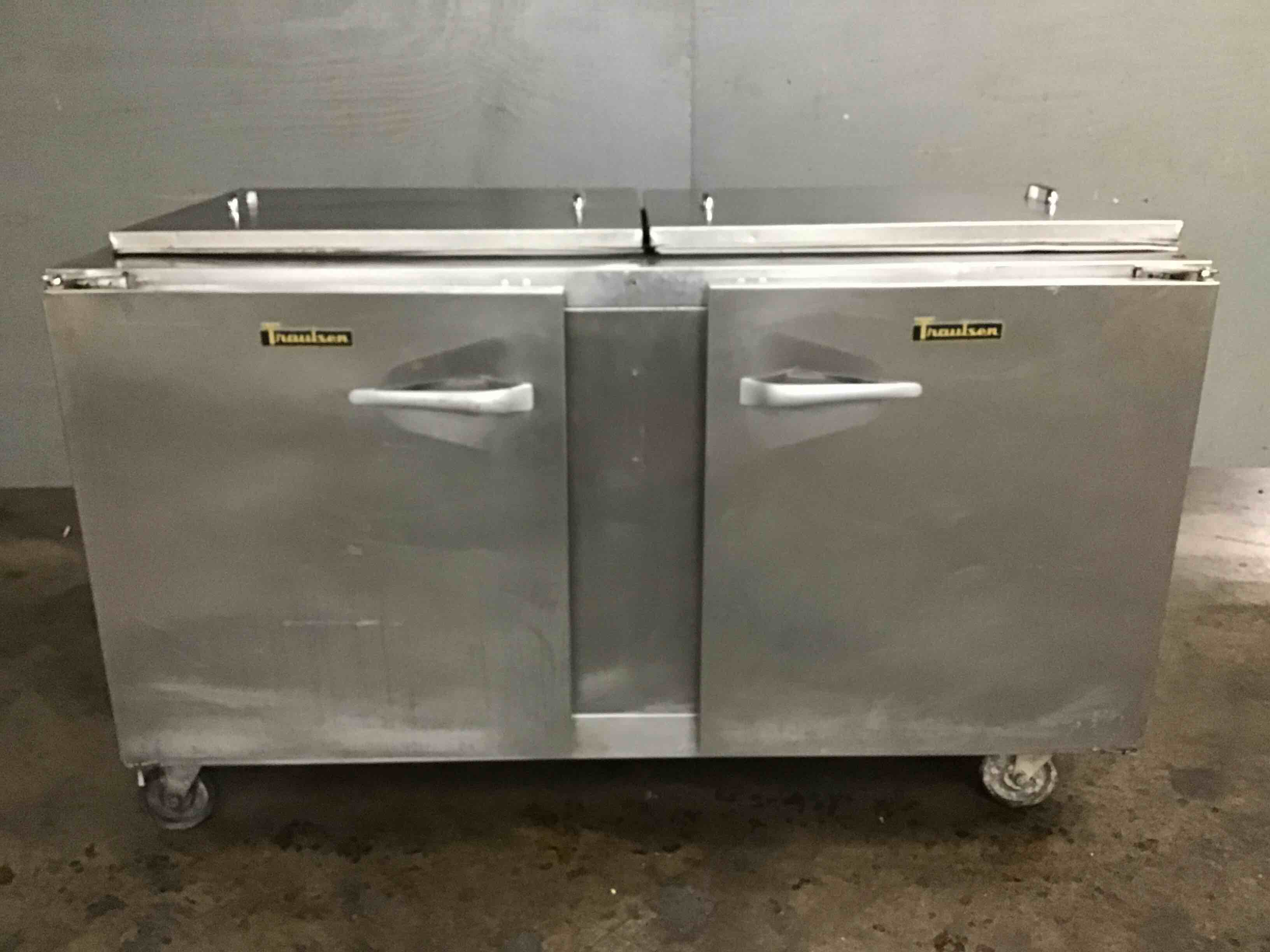 2019 Traulsen 60 Inch 2 Door Refrigerated Mega Top Sandwich Prep Table On Casters