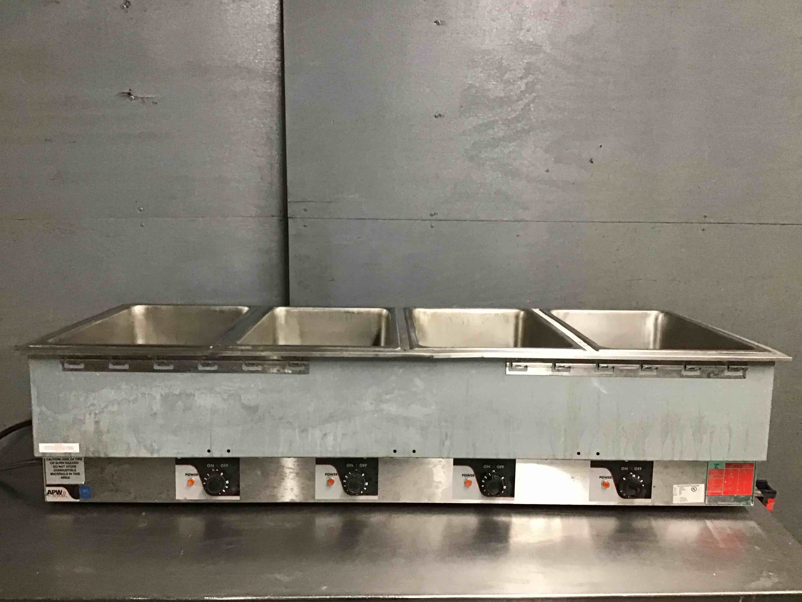 American Permanent Ware Company Stainless Steel 4-Well Top Mounted Insulated Hot Food Well