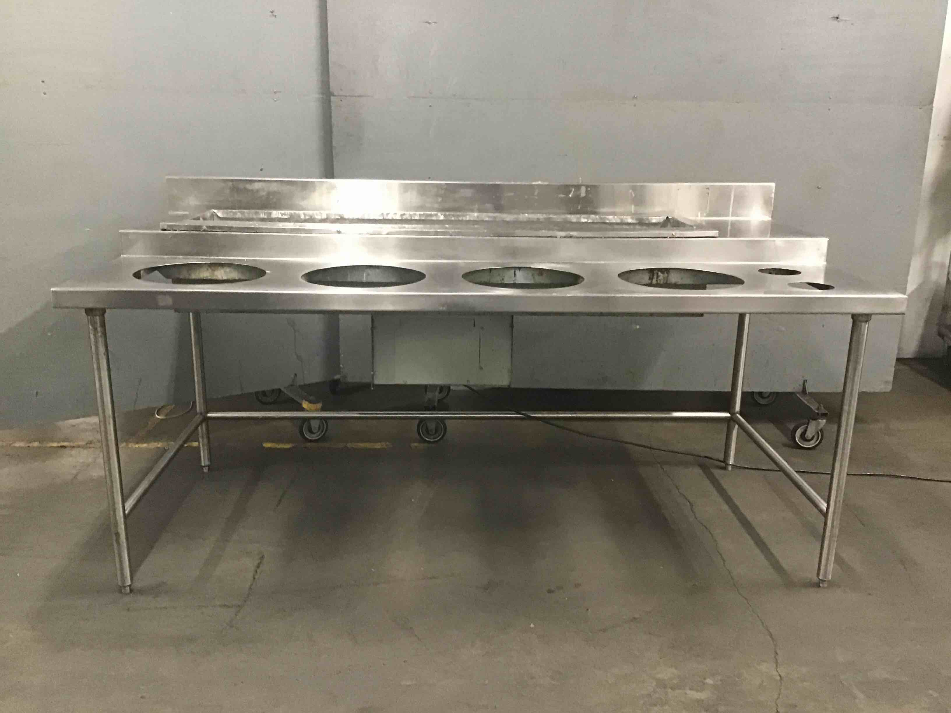 Stainless Steel 86 Inch Serving Station With Delfield 63 Inch Drop-In Cold Food Unit 
