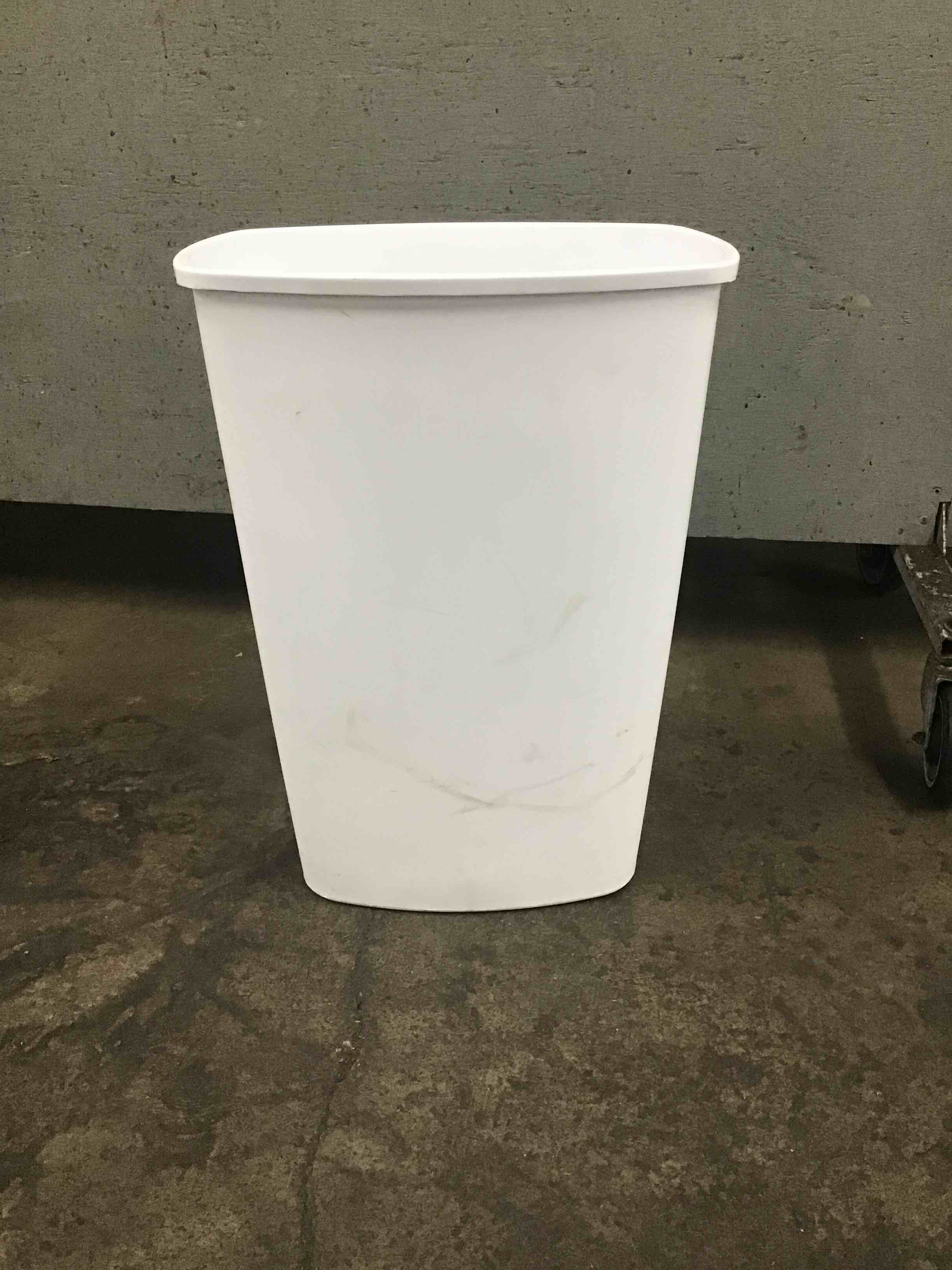 13gal Swing Top Waste Basket White 