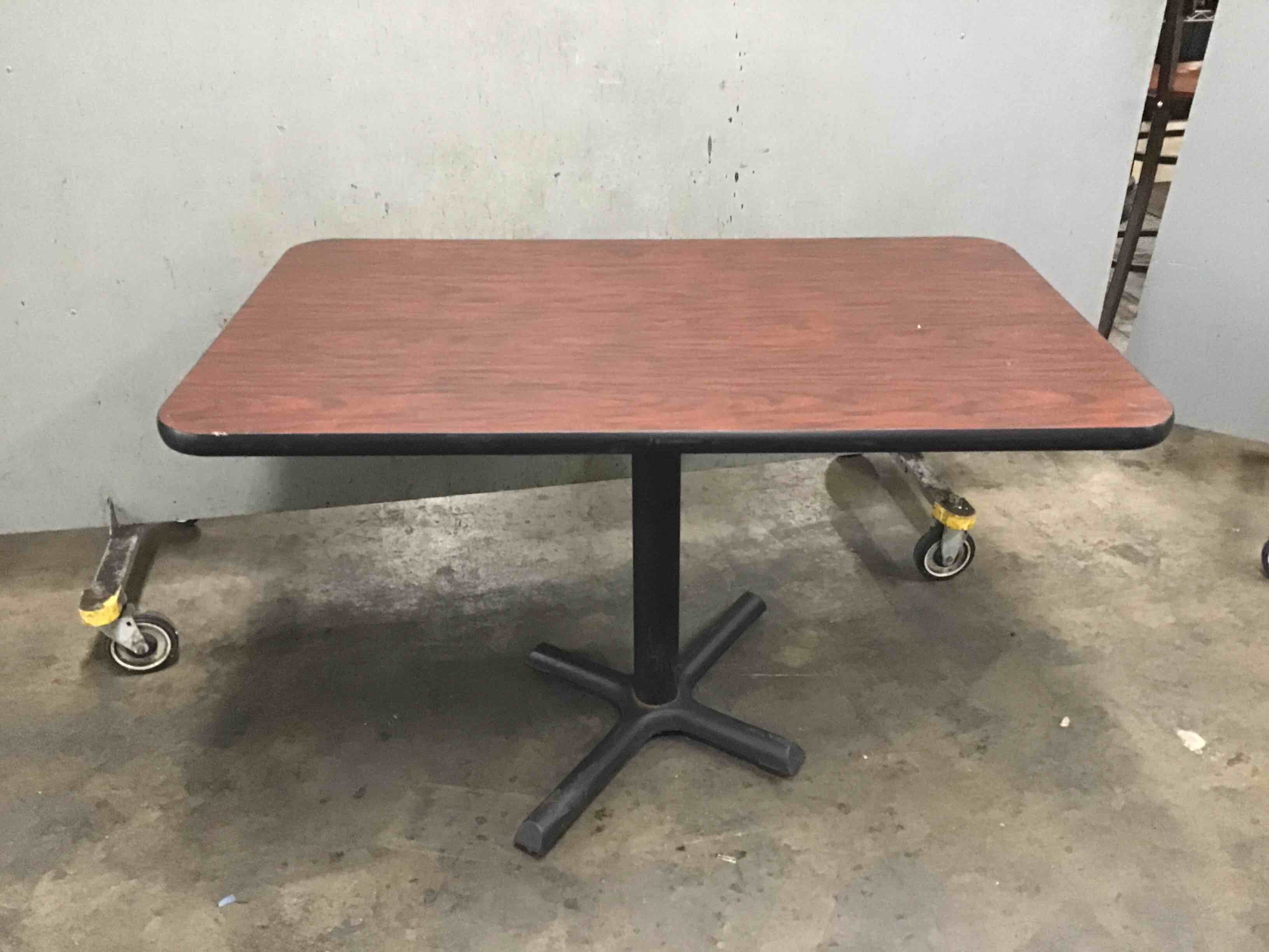 48 Inch Rectangular Wood Grain Formica Top Table