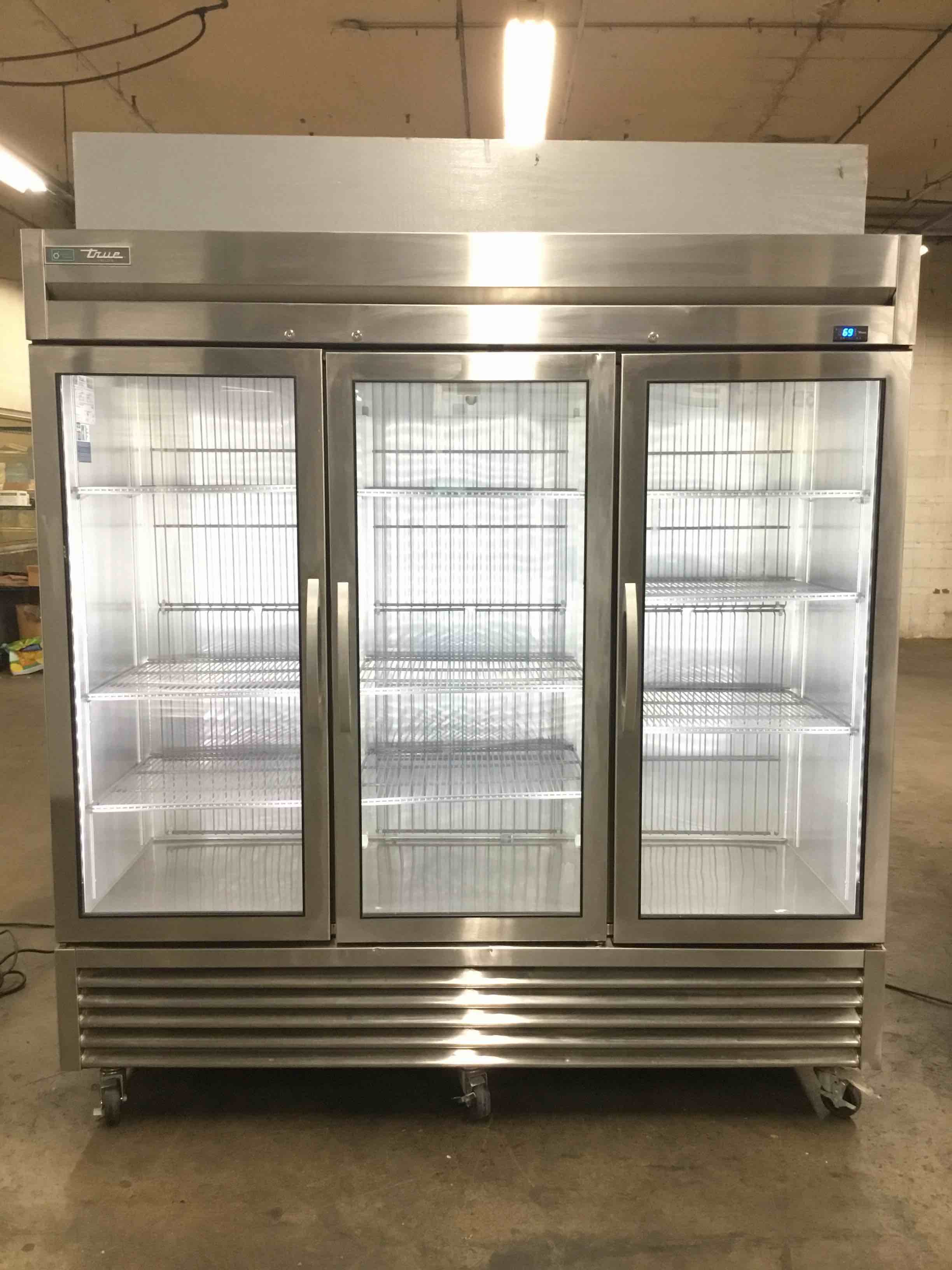 True Stainless Steel 3-Door Reach-In Freezer On Casters 