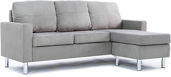 EXP16-MF Divano Roma Furniture Small Space Modern Sectional Sofa, Gray