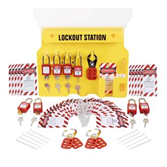 Lockout Tagout Station with Loto Devices - Lock Out Tag Out Kit Board Includes 16 Pack Safety Lock Set