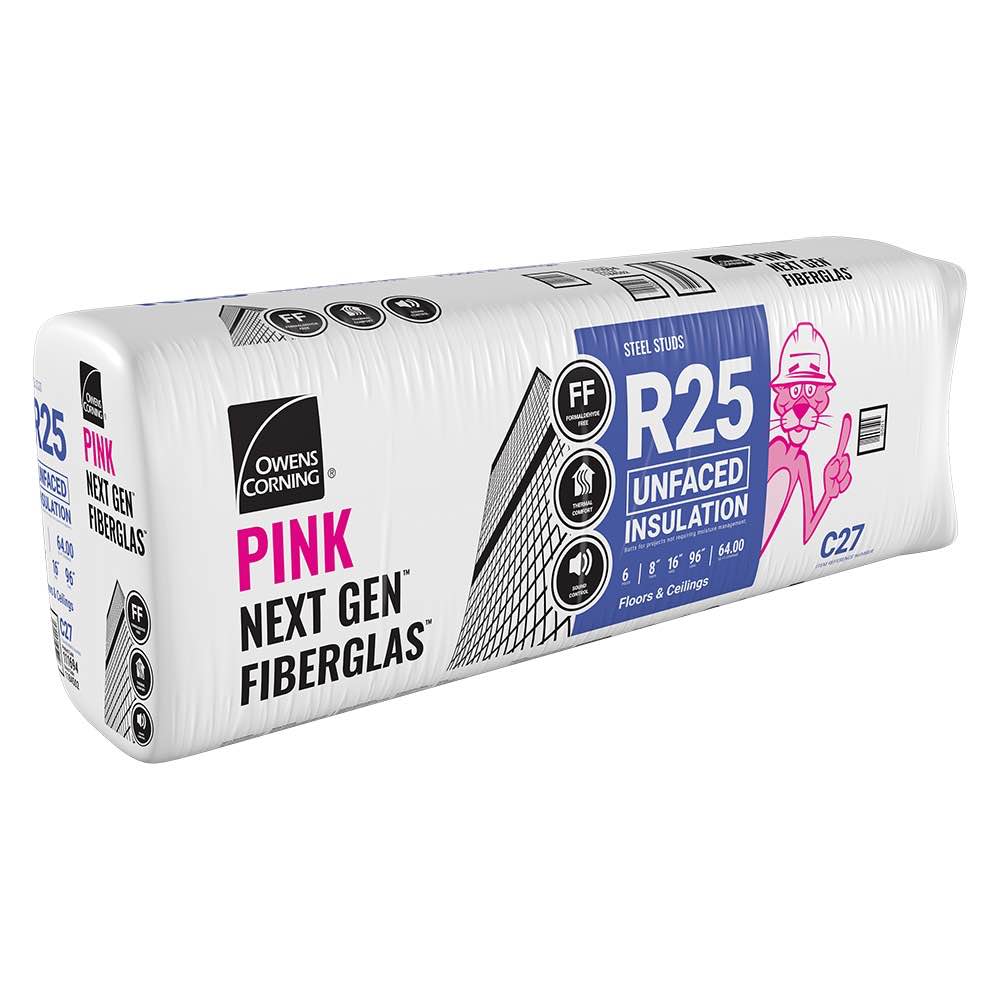 Owens Corning R-25 Attic 96-sq ft Unfaced Fiberglass Batt Insulation Individual Pack