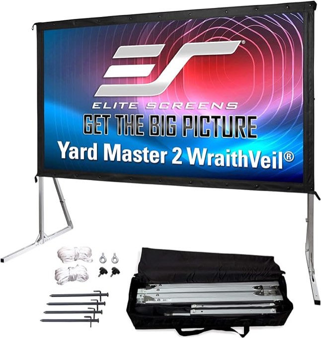 Elite Screens Yard Master 2 DUAL Projector Screen, 150-INCH 16:9, Front and Rear 4K/8K Ultra HD, Active 3D, HDR Ready Indoor and Outdoor Projection, OMS150H2-DUAL |US Based Company 2-YEAR WARRANTY