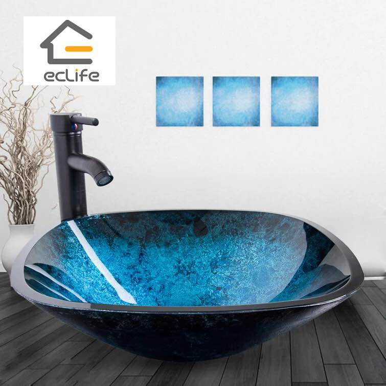 ECLIFE GLASS VESSEL SINK SET - THKFVS104BU0JT