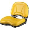 Universal Tractor Seat Industrial High Back PVC Lawn & Garden Mower Seat Replacement Steel Frame Forklift Seat in Yellow