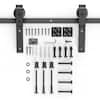 3.3 ft./39 in. Black Single Bi-Fold Sliding Barn Door Track and Hardware Kit with J-Shape Hanger for Double Doors