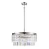Winthrop 3-Light Modern Brushed Nickel Chandelier Light Fixture with Hanging Crystal Shade