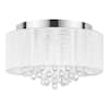 Flenniken 15 in. Integrated LED Chrome and Crystal Flush Mount Ceiling Light Fixture