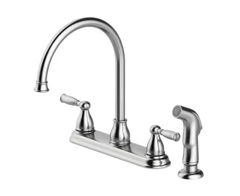 Project Source Everfield Stainless Steel 2-Handle Deck-Mount High-Arc Handle Kit