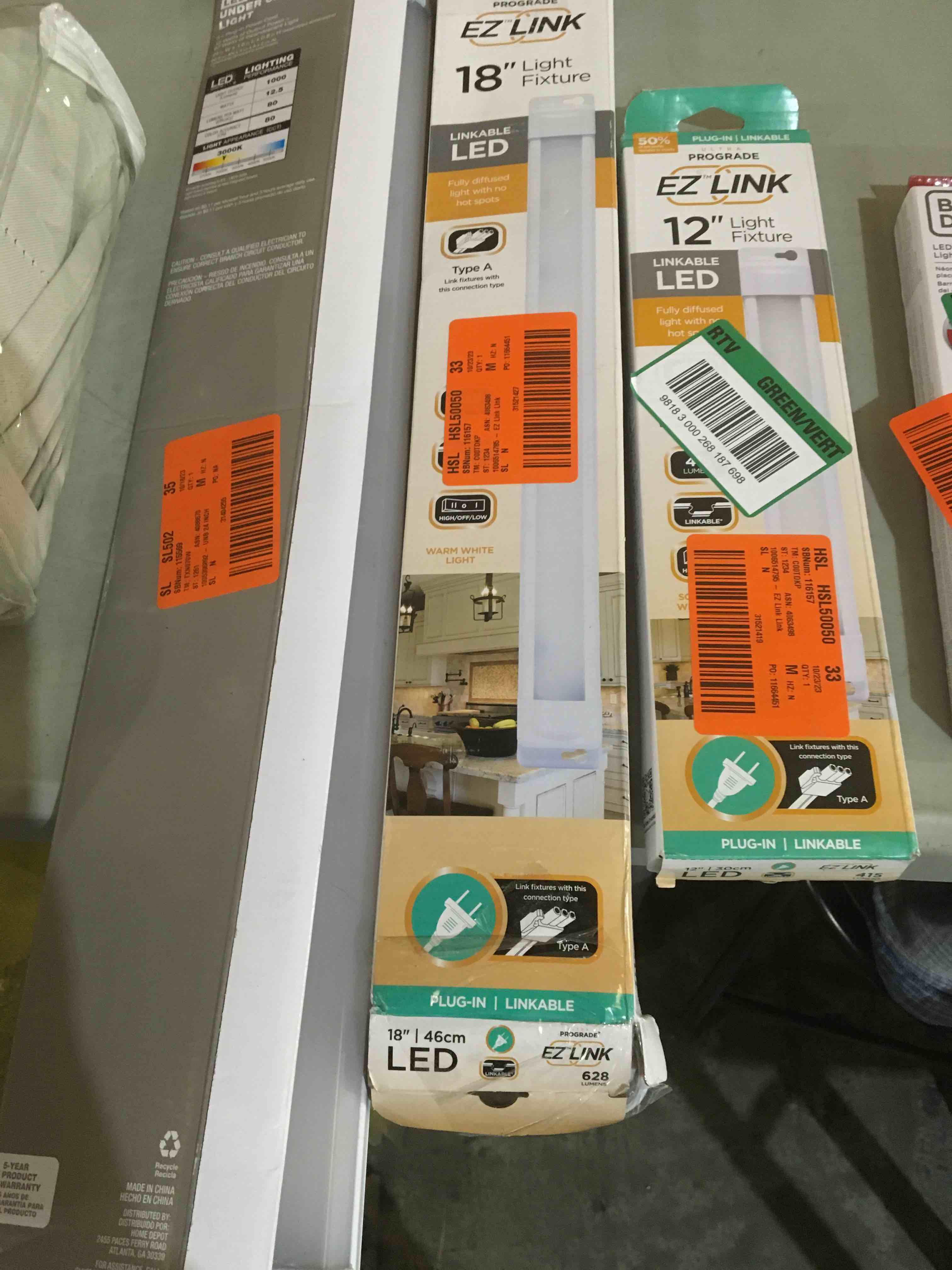 Assorted Under Strip Lighting.