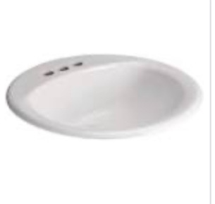 Glacier Bay Drop In Bathroom sink In White 19" X19" X 7.7"