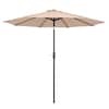 Folding Sunshade 9 ft. Market Tilt Patio Umbrella in Top Color Beige