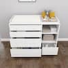 5-Drawers White Wood Dresser Vanity Table Chest of Drawers Storage Cabinet with Shelf 36.1 in. H x 47.2 W x 19.7 D