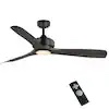 Bayshire 60 in. LED Indoor/Outdoor Matte Black Ceiling Fan with Remote Control and White Color Changing Light Kit