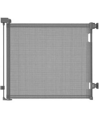 Retractable Baby Gate,Mesh Baby Gate or Mesh Dog Gate,33" Tall,Extends up to 55" Wide,Child Safety Gate for Doorways, Stairs, Hallways, Indoor/Outdoor?Grey,33"x55")
