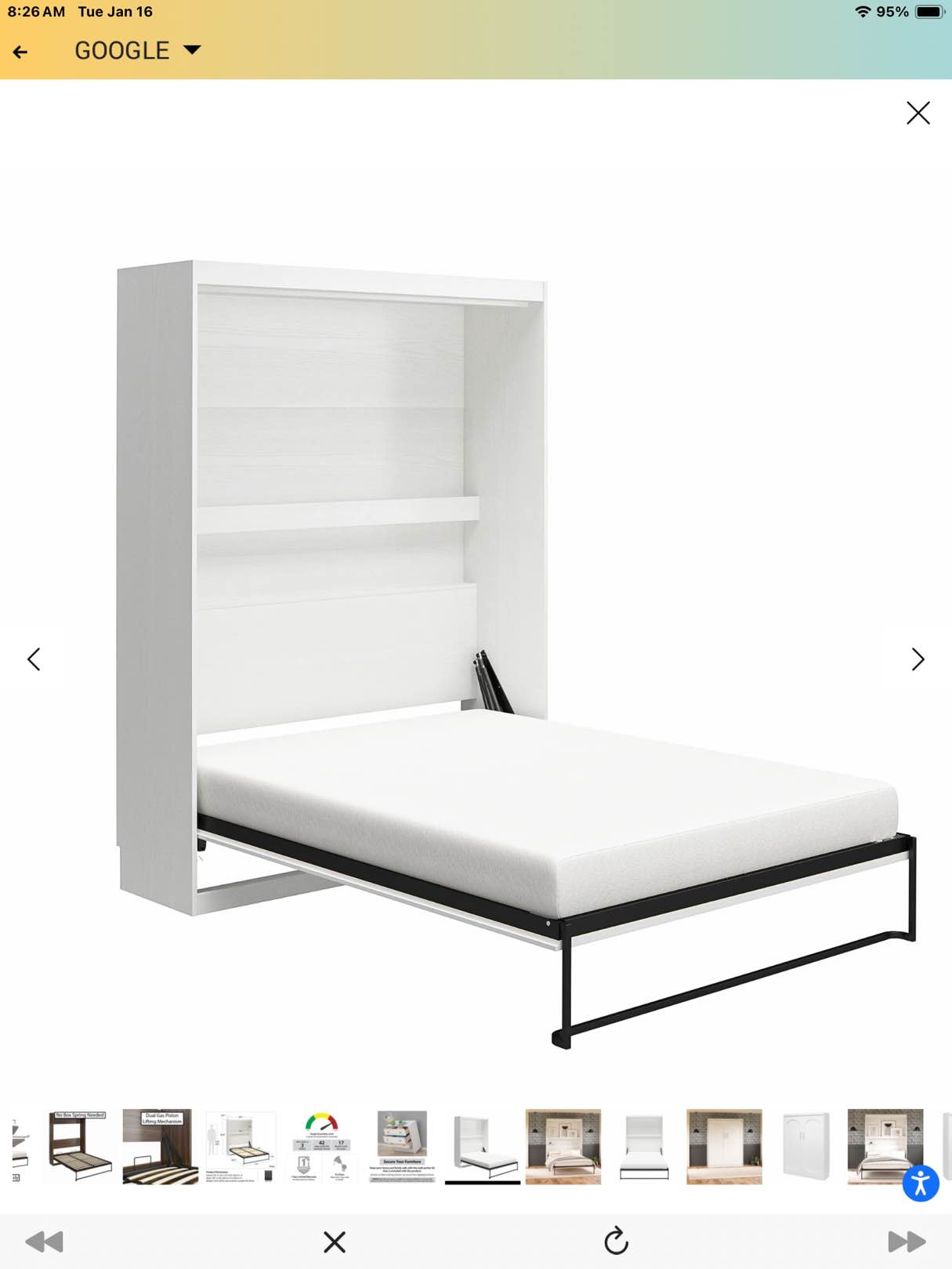 Novagratz Her Majesty Full Size Wall Bed