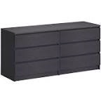 Tvilum 6 Drawer Double Dresser, Black Woodgrain