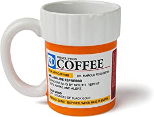 BigMouth Inc. Coffee Mug with A Fun Prescription, Cute Mugs, for Coffee Lovers