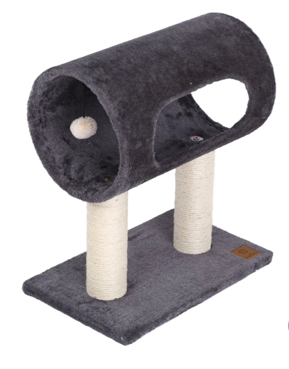 Cat Tree Scratcher and Tunnel - Grey