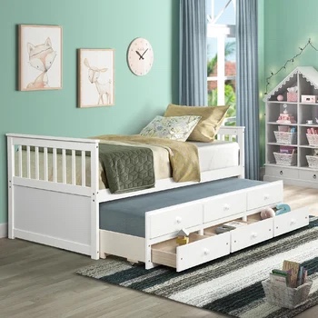 Harlow Twin Mate's & Captain's Bed with Trundle and 3 Drawers (incomplete, box 4 of 4)
