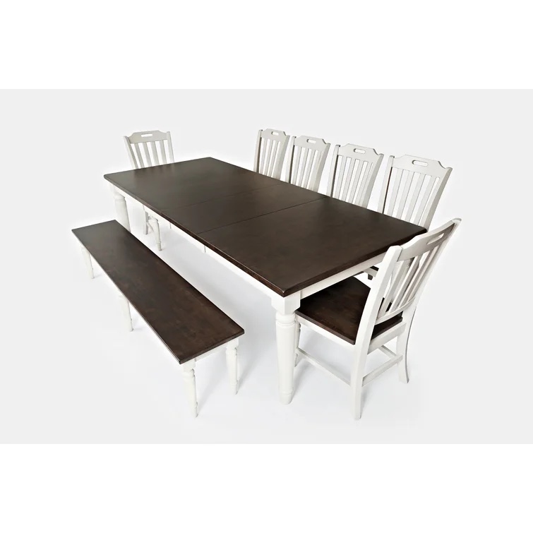 Olavo 8 - Piece Dining Set (similar to stock image, 6 chairs, bench and table top)