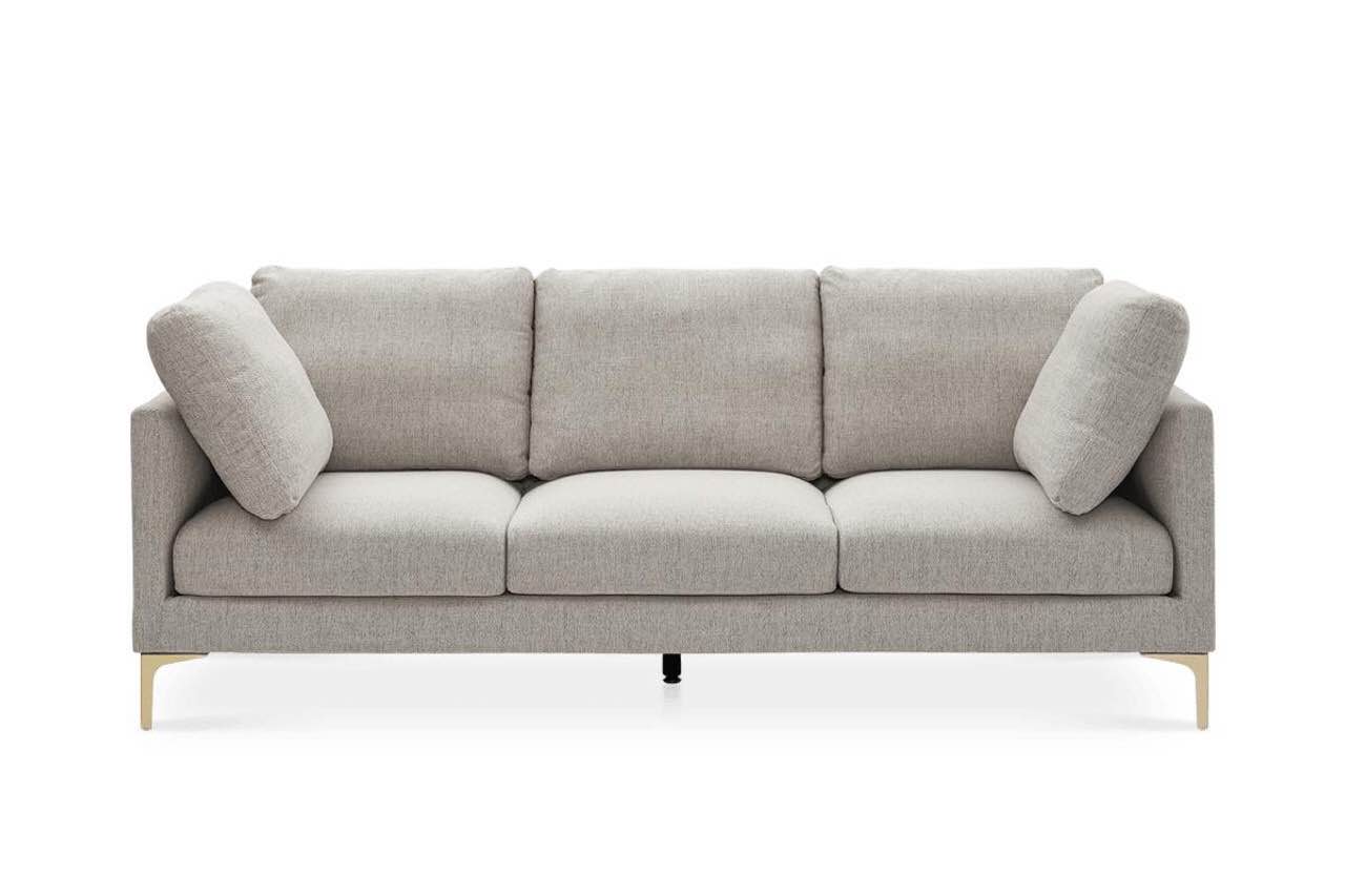 ADAMS SOFA PEARL BEIGE, BRASS LEG (incomplete)