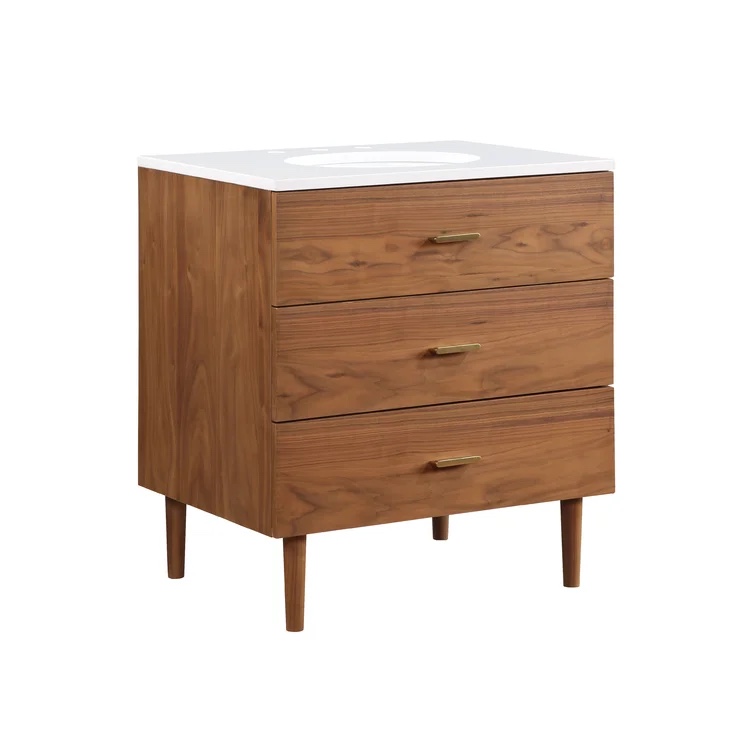 Dondi 30'' Single Bathroom Vanity with Quartz Vanity Top