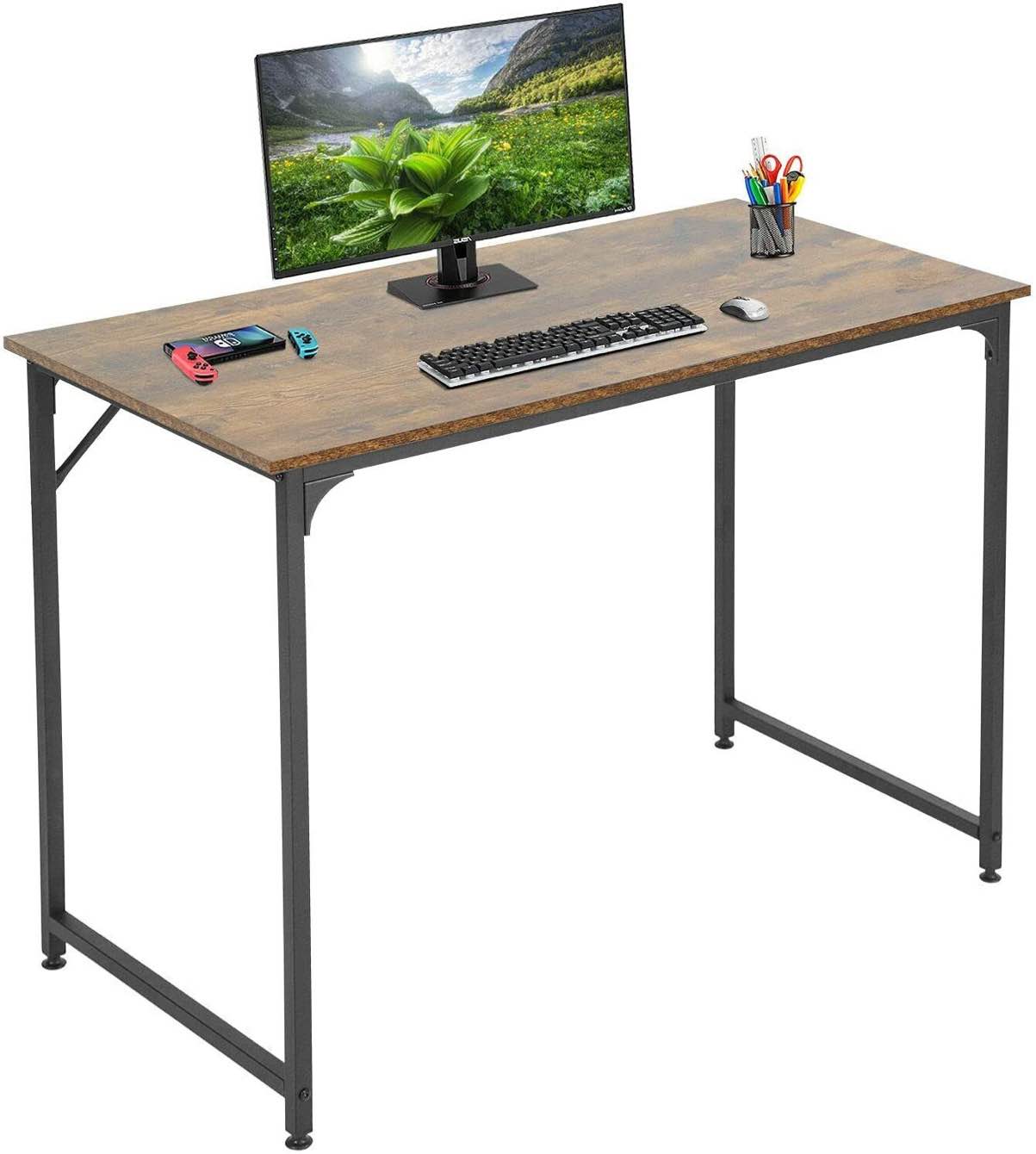 Computer Desk PC Laptop Table Home Office Study Wood and Metal Desk Workstation